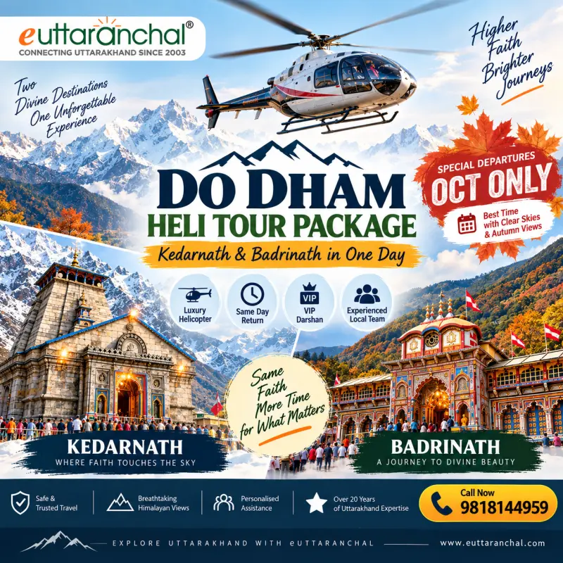Same Day Do Dham Helicopter Tour Package ex-Dehradun