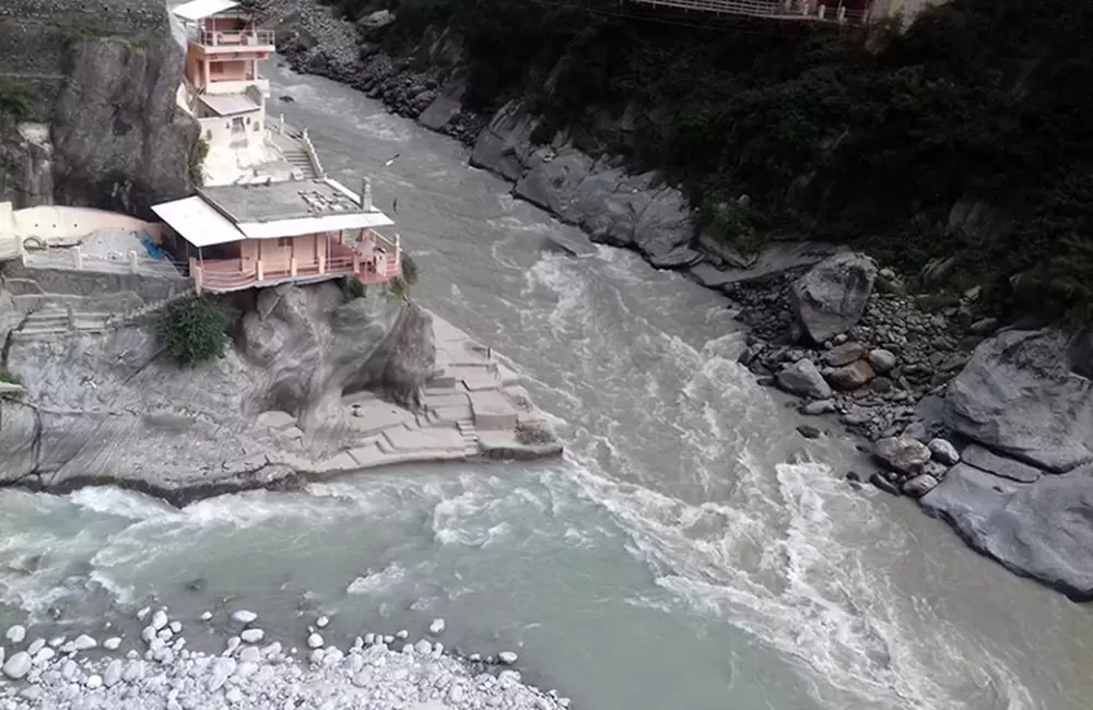 The Holy Confluence or Sangam of Alaknanda and Dhauli Ganga River at Vishnuprayag, Uttarakhand. . Pic: Manish Negi/facebook