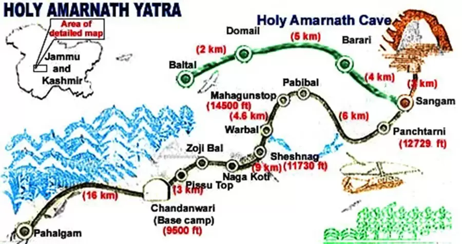 Amarnath Route Map