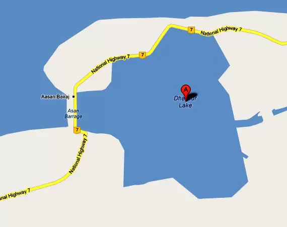 Location Map of Asan Barrage. Pic: 