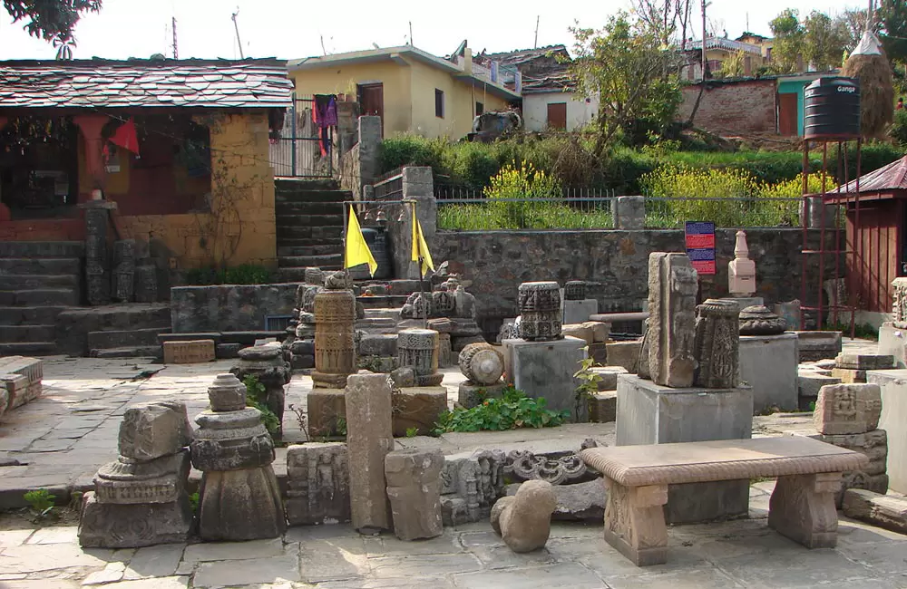 Remains of Stone carving work at Baleshwar Temple. Pic: eUttaranchal