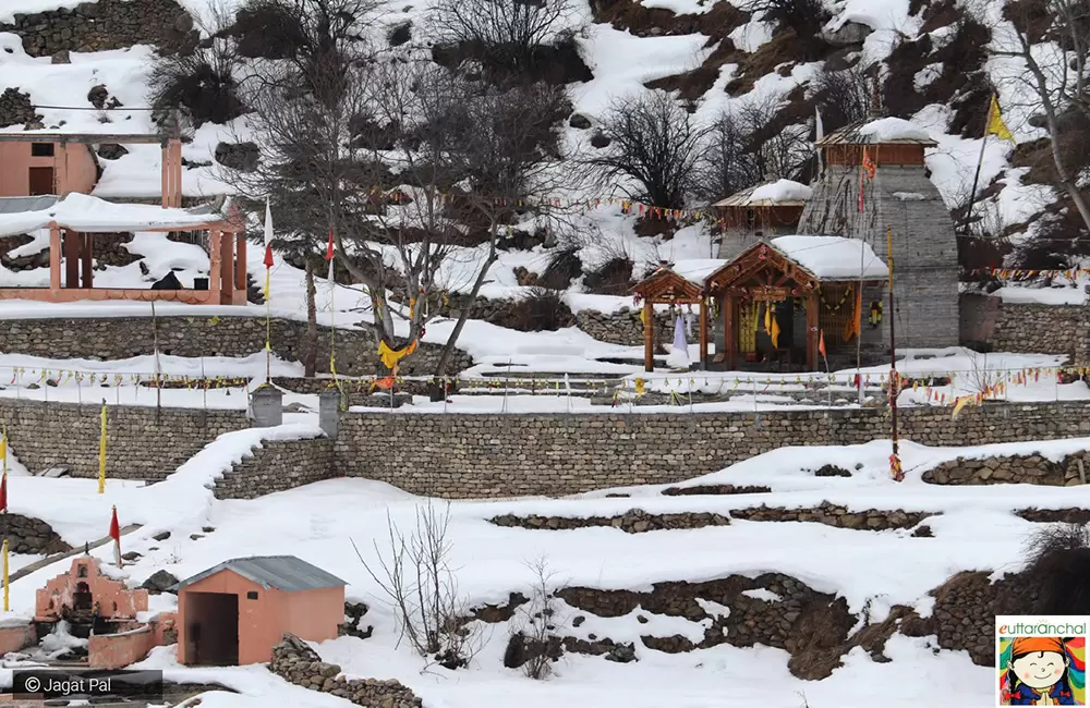 Panchnag temple after snowfall. Pic: Jagat Pal