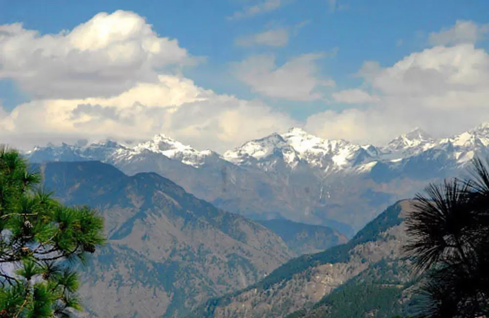 Views of Valley and Himalayas from Barkot. Pic: Leisure Hotels