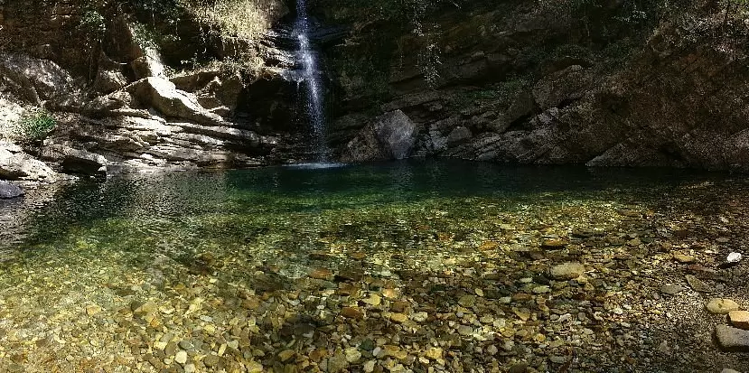 Transparent water at Bhalugaad Waterfall Nainital. Pic: 