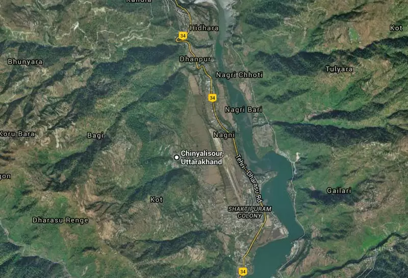 Chinyalisaur Airport near Uttarkashi. Pic: Google Maps