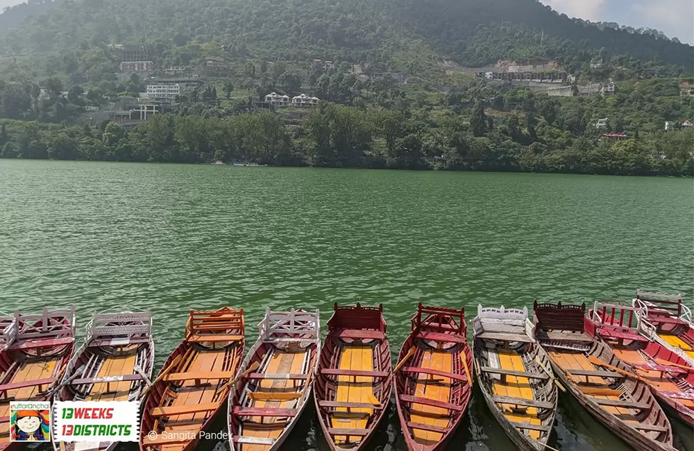 Boats in Bhimtal Lake. Pic: Sangita Pandey