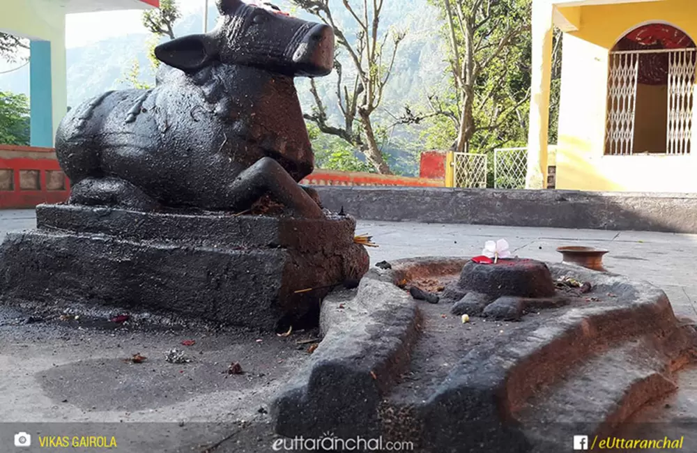 Nandi at chandika devi temple premises at simli karnprayag. Pic: Vikas Gairola/facebook