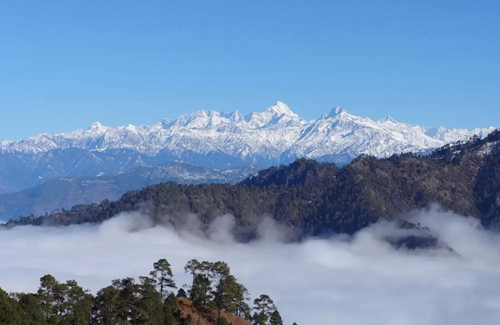 Mighty Himalayas as seen from Chandrabadni temple route.. Pic: Deepesh Pandey 