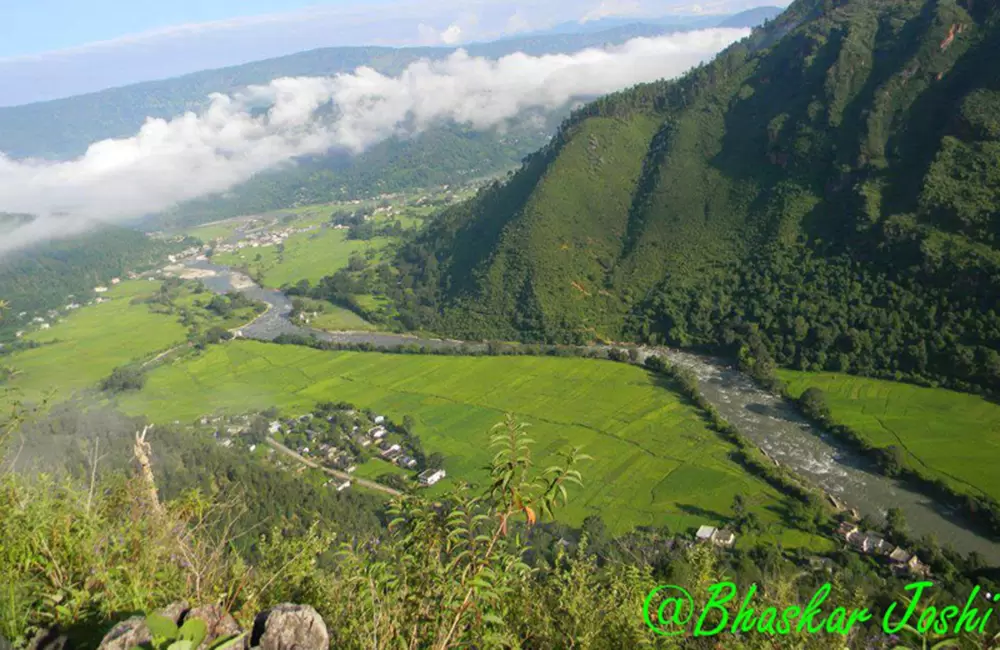 Birds Eye View of Chaukhutia and Valley. Pic: Bhaskar Joshi