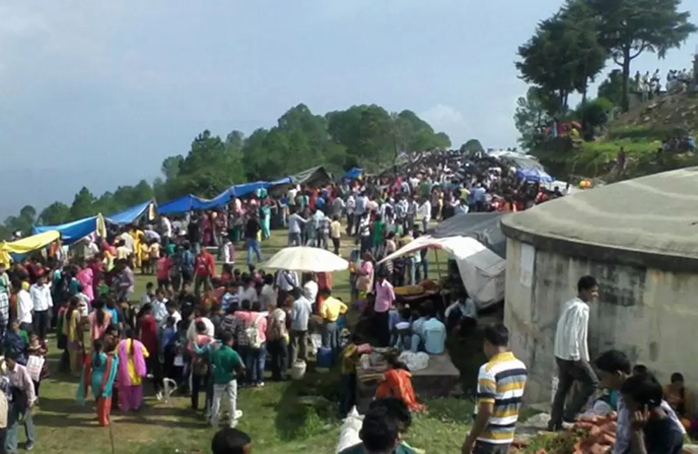 Naithnaa Devi Mandir - Ghee Sankrati Mela Naithan. Pic: Bhaskar Joshi