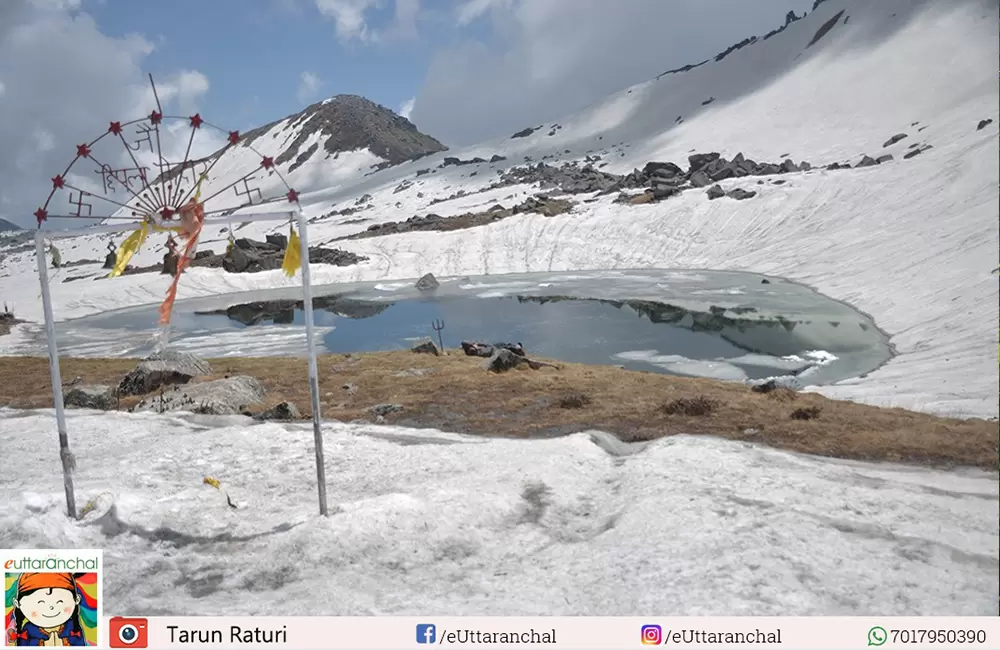 Almost Frozen Chipla Kund near Chipla Kedar. Pic: Tarun Raturi (Facebook)