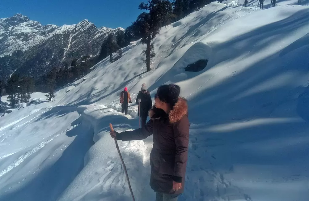 Chopta Tungnath trek during winters. Pic: Umendra Negi