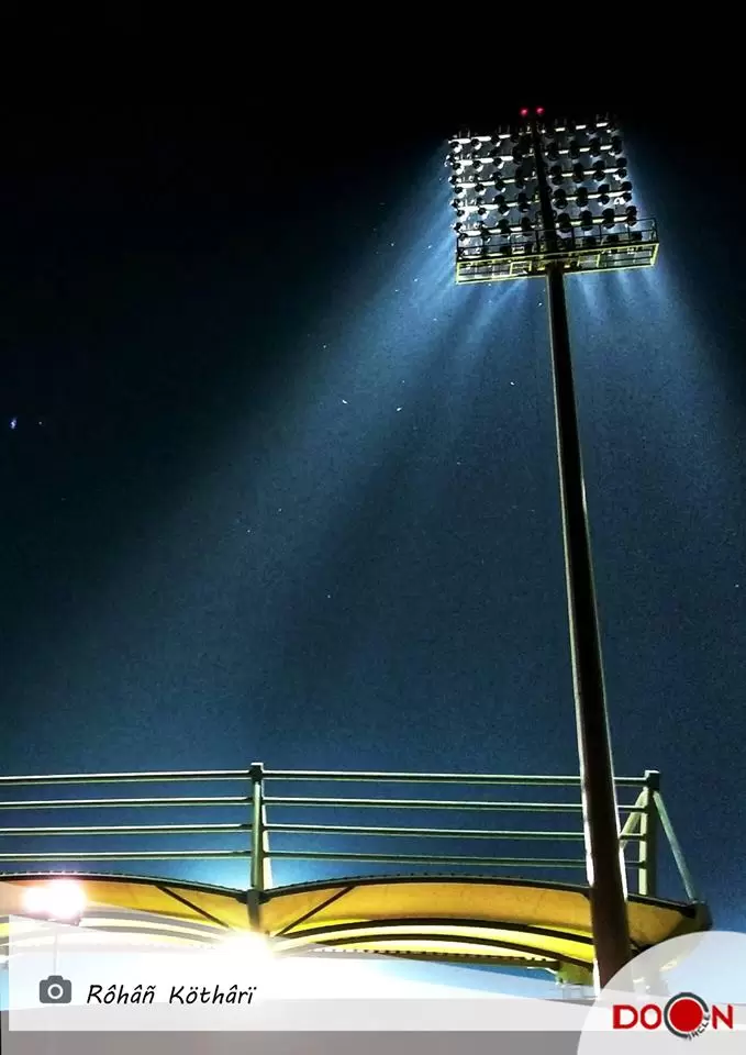 flood lights at Dehradun cricket stadium. Pic: Rôhâñ Köthârï via Doon circle fb page