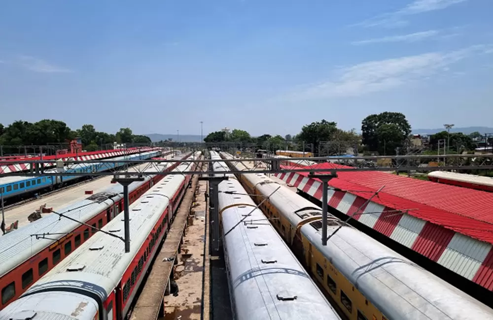 Trains at Railway Station. Pic: 