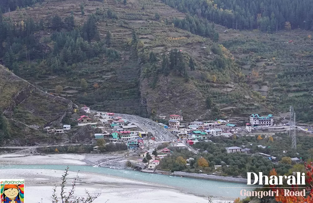 Dharali Town - view from Mukhba village. Pic: eUttaranchal