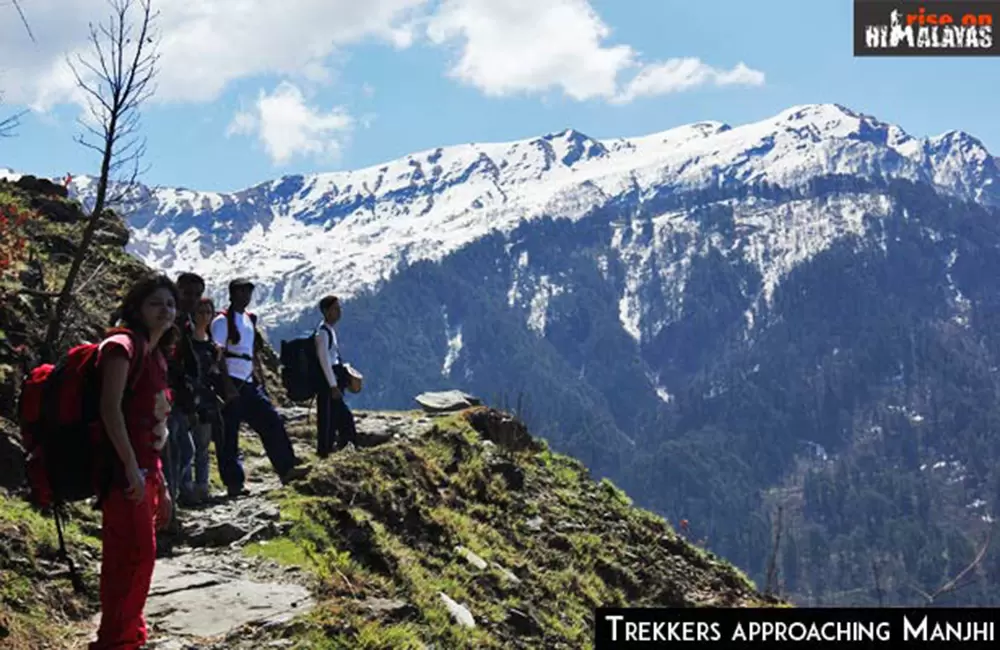 Trekkers mesmerized by the beauty enroute Dodital Trek. Pic: 