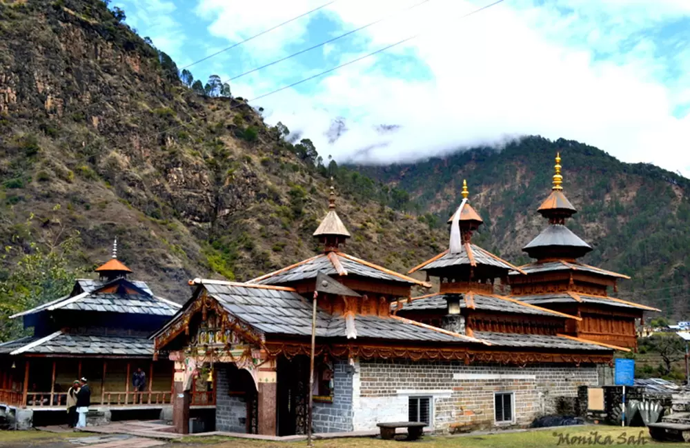 The picture shows shrine of one of the most revered god of the Yamuna Valley - The Mahasu Devta. Build in traditional Himalayan Architecture the shrine retains its translational beauty.. Pic: Monika Sah 