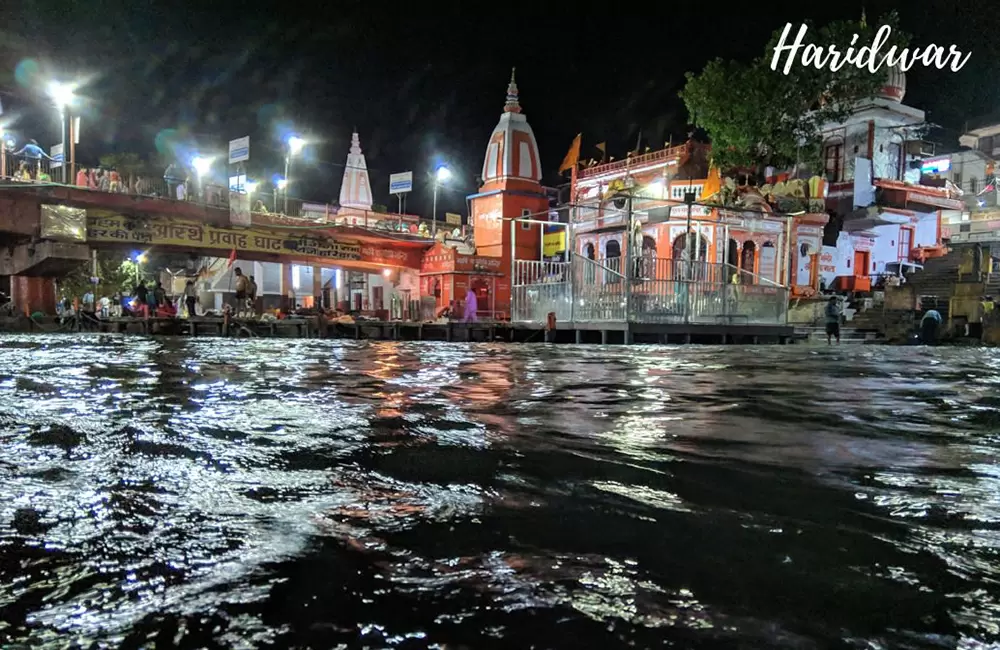 Har Ki Pauri during night. Pic: 