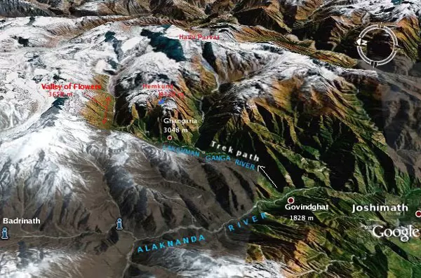 Hemkund Sahib Tourist Map