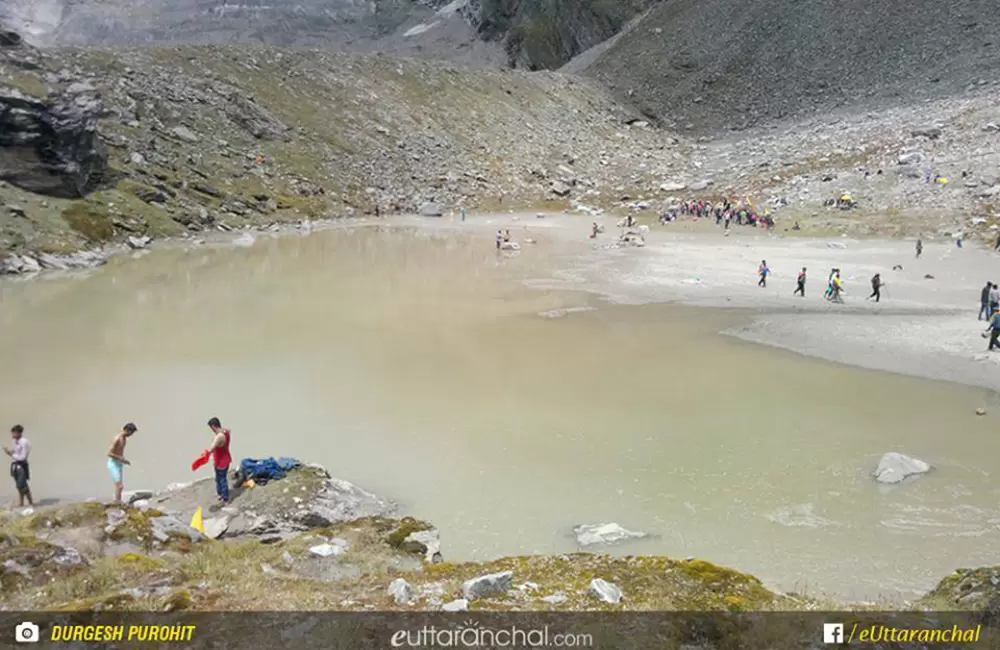 Homkund Lake Uttarakhand  - Nanda Devi Raat Jaat Yatra. 
होमकुण्ड: यह कुण्ड नंदा देवी राज जात यात्रा के आखरी पड़ाव में पड़ता है।. Pic: Durgesh Purohit