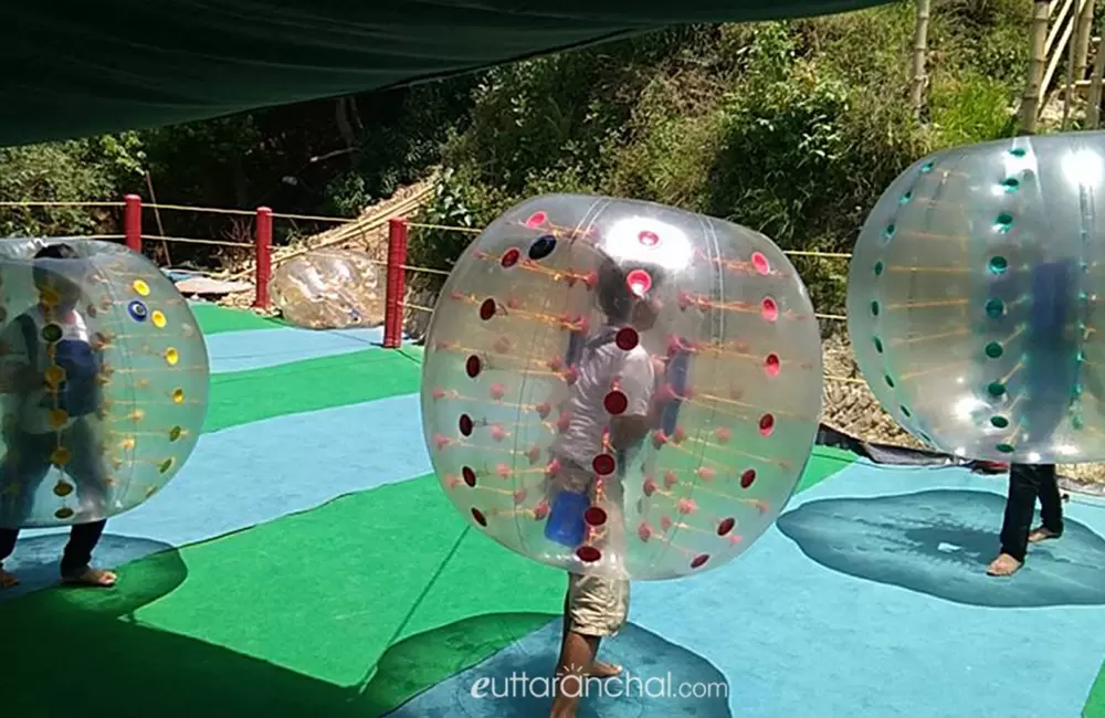 zorb wrestling, one of the most favorite activity at Mussoorie adventure park.. Pic: IKYA island 