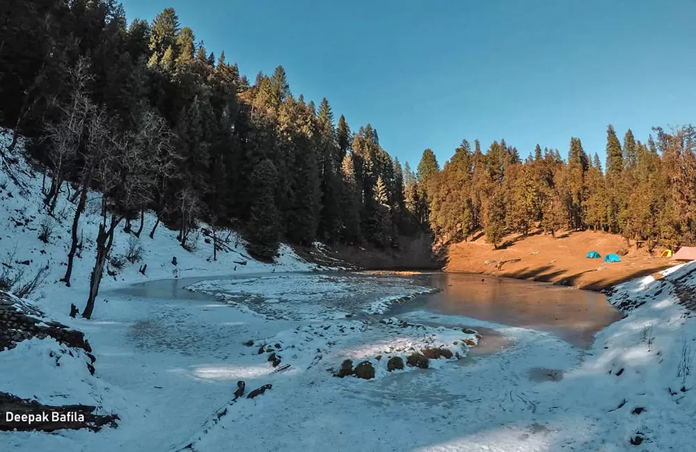 Semi frozen Juda ka Talab (lake). Pic: Deepak Bafila