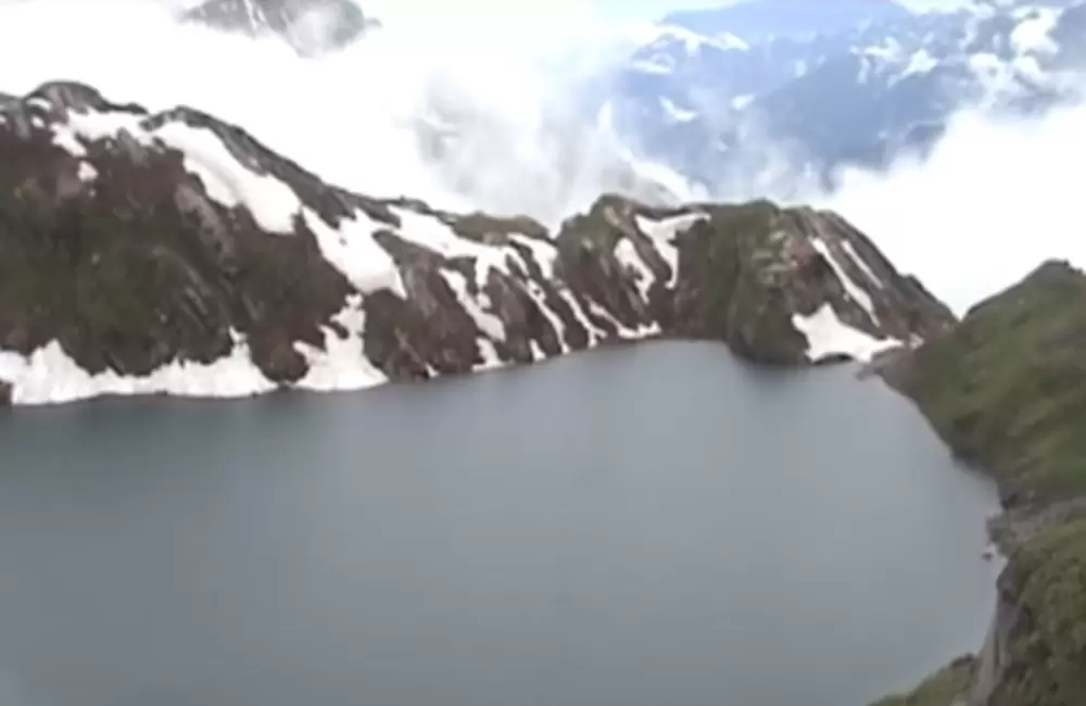 Kagbhusandi Tal, this lake is situated at an astonishing height of 4400 meter in Nanda Devi biosphere and National park. Pic: Cultural Survival and Sustainable Livelihoods - youtube