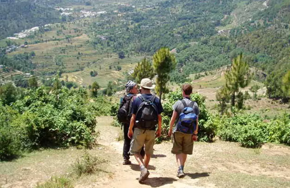 Foreigners enjoying the serene beauty of Kanda village of Bageshwar. Pic: Rose Kanda Home Stay Bageshwar