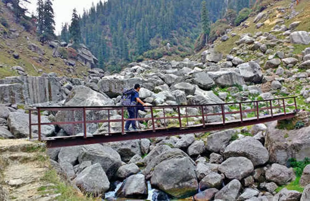 Revti Bridge during Kareri Trek. Pic: Wikipedia : Lotia57755