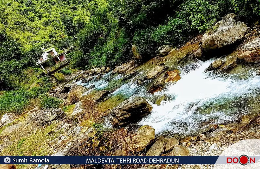 River flowing through the Maldevta region of Dehradun.. Pic: 