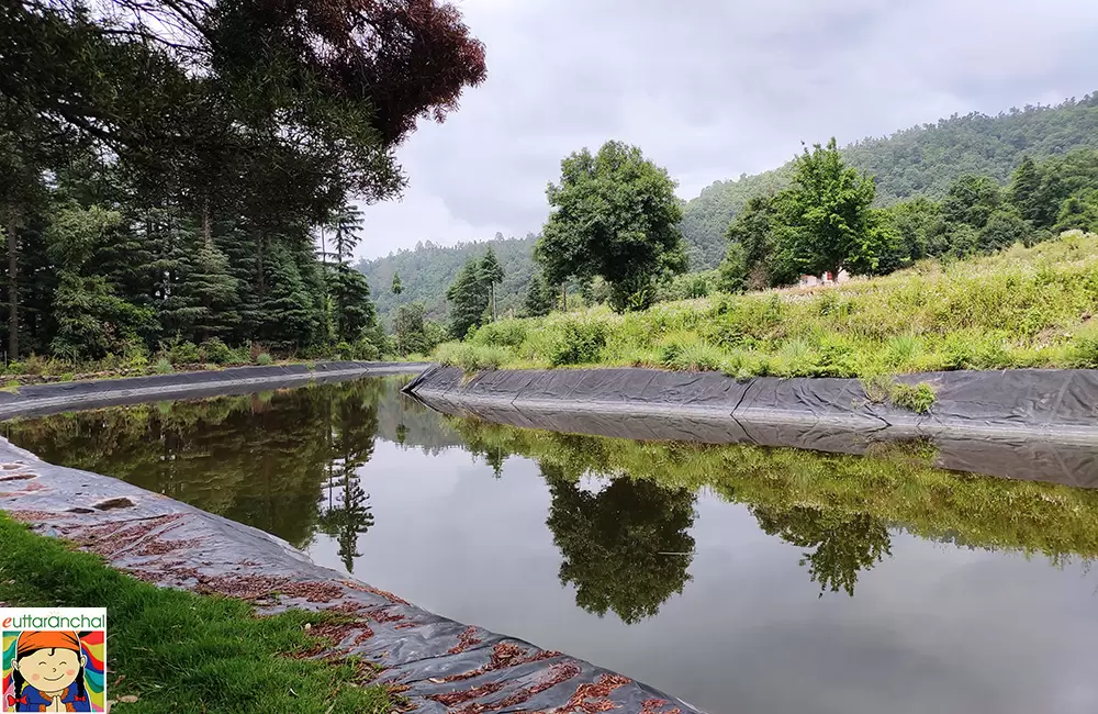 Artificial lake inside Mayawati Ashram. Pic: eUttaranchal