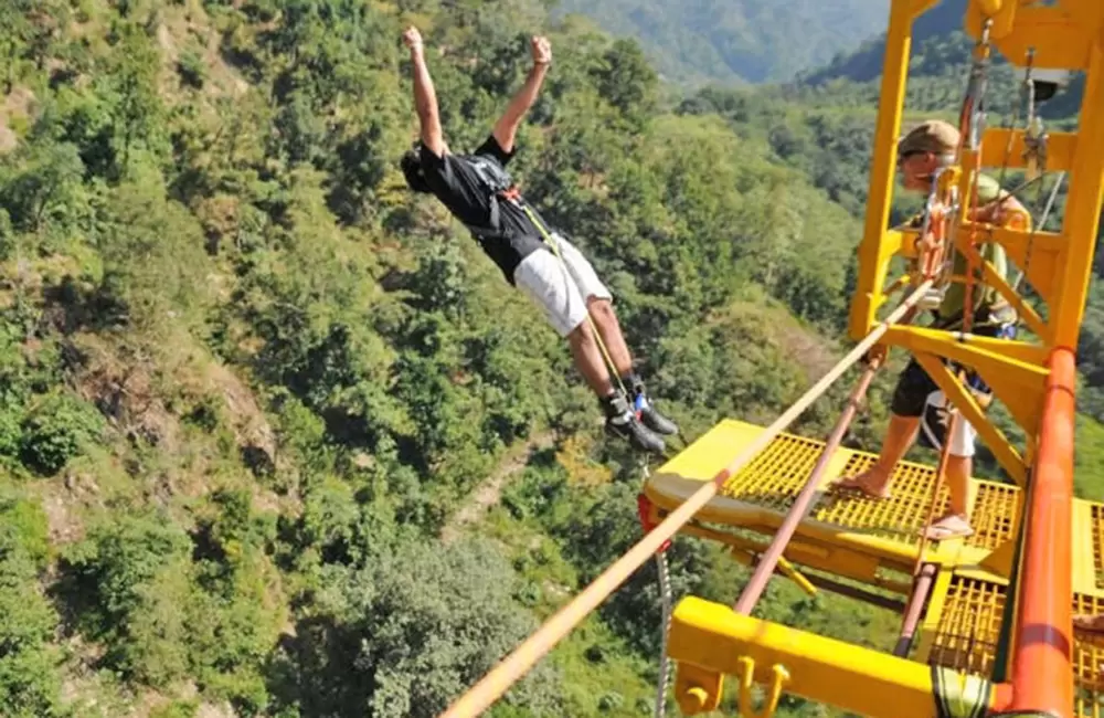 Bunjee Jumping in Mohanhchatti. Pic: 