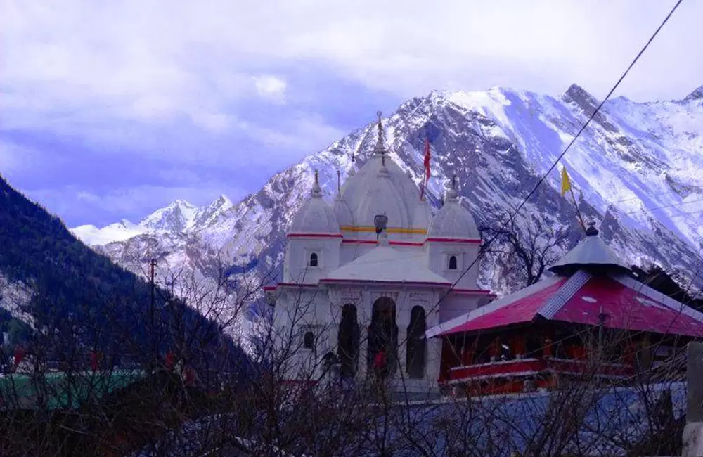 Mukhba Village, Uttarkashi - Winter Shrine for Worship of goddess Ganga. Main shrine, Gangotri remains closed due to heavy snowfall during winters.. Pic: Rajat Semwal (Facebook)