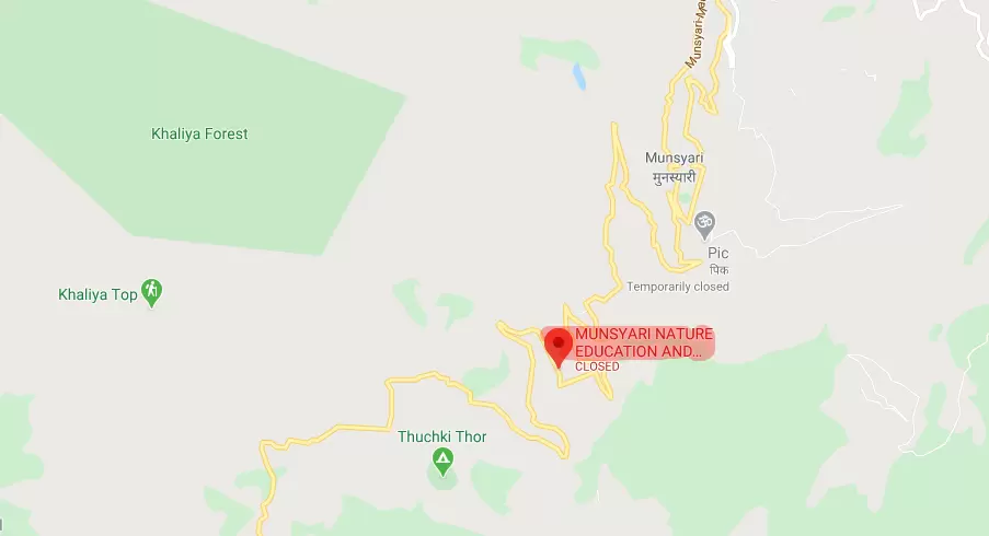 Location of Munsiyari Eco Park. Pic: Google Maps