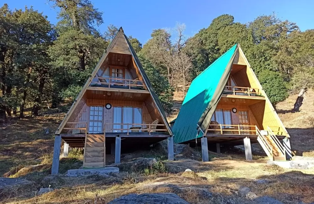 Eco Huts in Munsiyari Eco Park. Pic: Twitter Page of Trivendra Singh Rawat