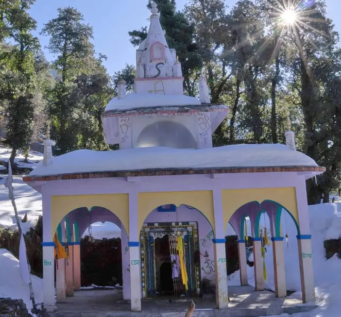 Nag Devta Temple during winters snowfall. Pic: 