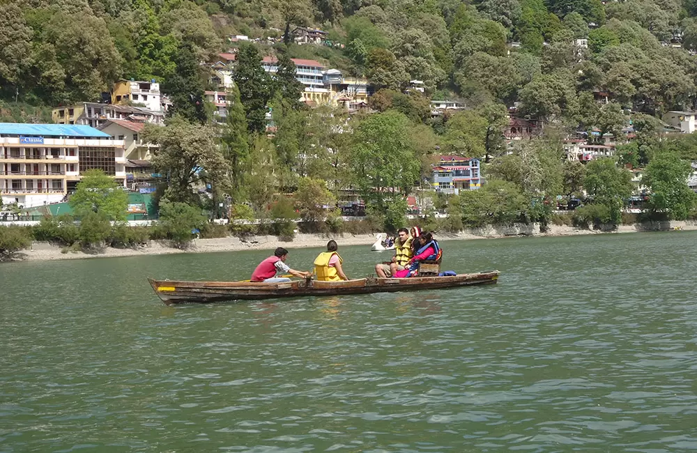 Tourist enjoying boating at Naini lake, Nainital.. Pic: AKAKNSHA JAISWAL 