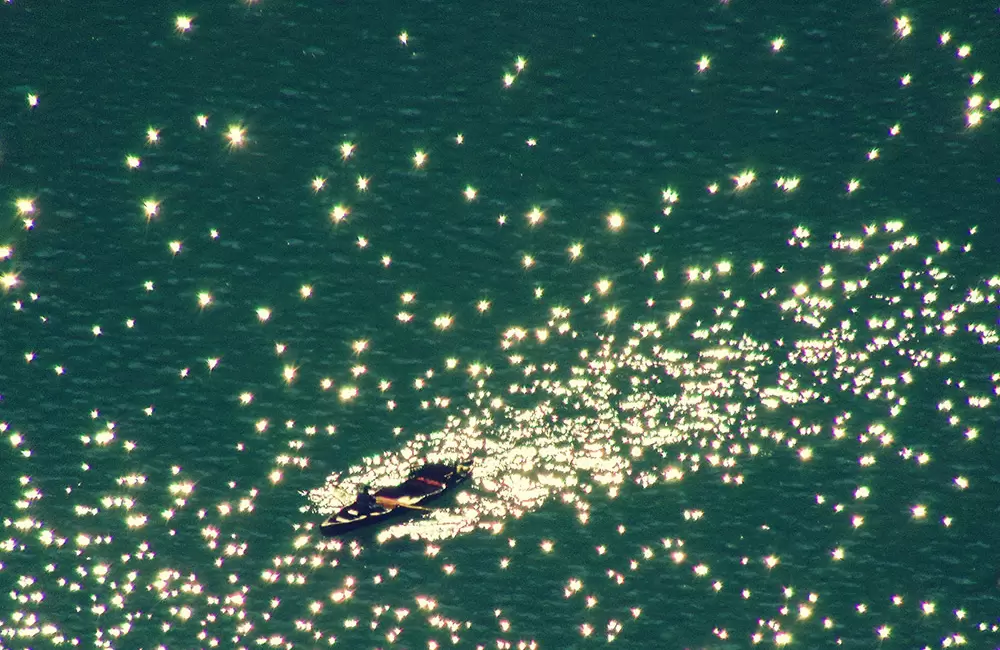 Naini Lake - the boat appeared to be a priceless gem in between the sparkling lake waters . Pic: James 