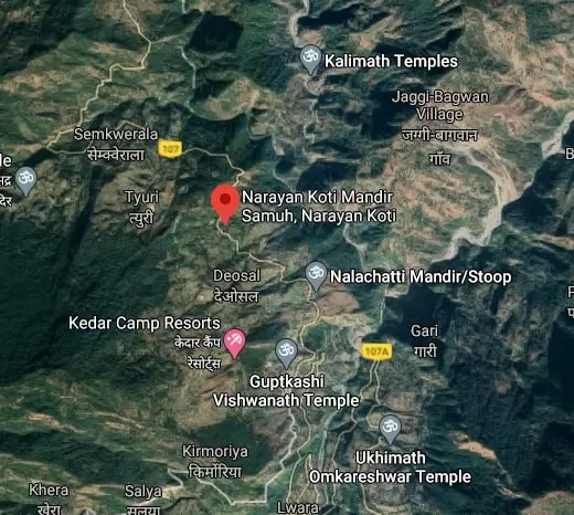 Location of Narayan Koti Mandir Samuh. Pic: 