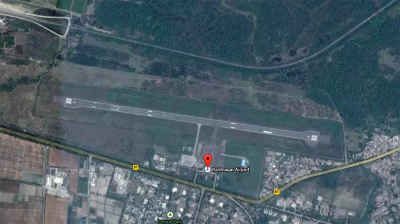 Satellite View of Pantnagar Airport (Google Maps). Pic: 