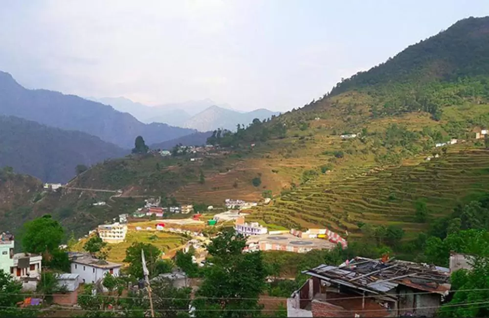 Phata village (Gopeshwar- Gaurikund road). This village is famous for having a helipad used by pilgrims visiting Kedarnath Dham.. Pic: Ankit Tiwari/facebook