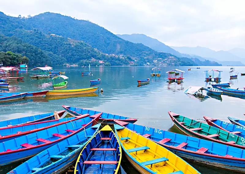 Boats in Phewa Lake. Pic: Wikipedia: PageantUpdatess