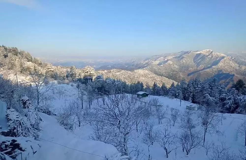 Views from Pratap Nagar after snowfall. Pic: 