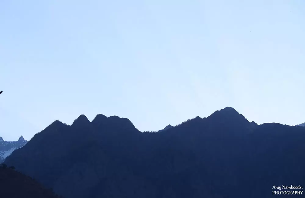 Sleeping Beauty Mountain at Joshimath, Uttarakhand. Pic: Anuj Namboori