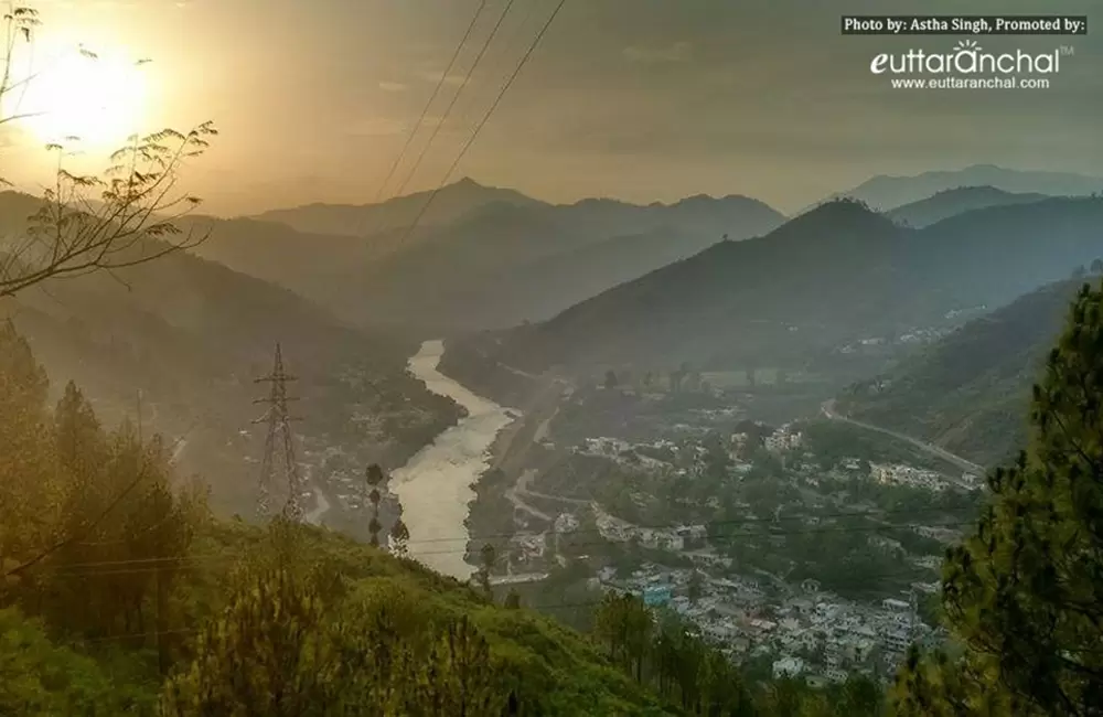 Ariel View of Srinagar and Kirtinagar towns.. Pic: Astha Singh