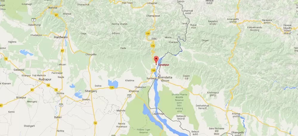 Direction Map of Tanakpur Railway Station. Pic: Google Map