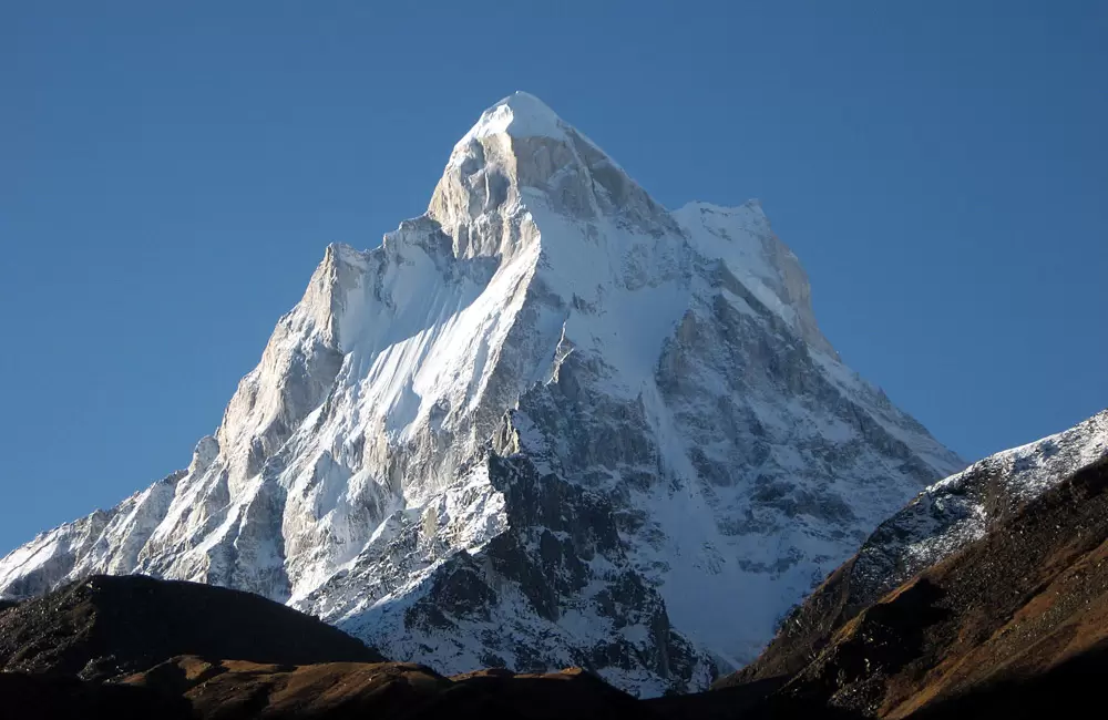 Elegant mountain-flank of Shivling. Pic: Mallar Sarkar 