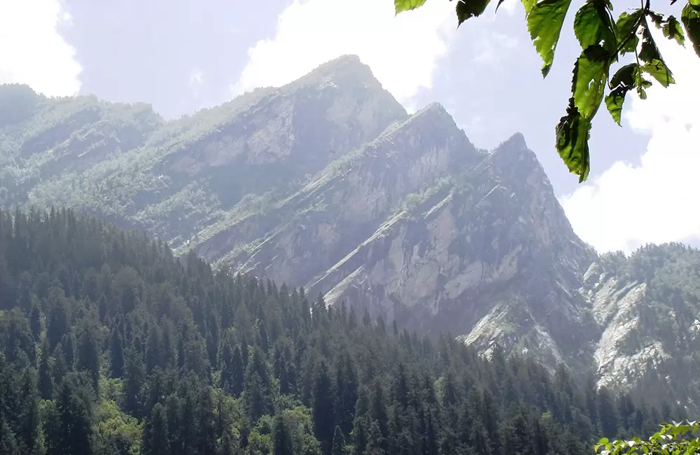 Scenic view of Valley of Flower's Mountains. On Trek From Govindaghat To Ghangaria (onwards To Valley Of Flowers). Pic: Praveer 