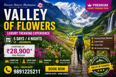 Premium Valley of Flowers Trekking Tour with Hemkund Sahib from Joshimath