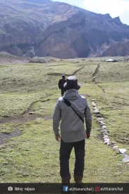 Trek route of Aadi Kailash peak, India.